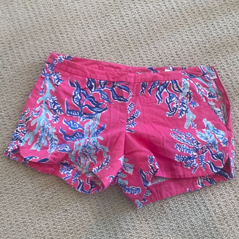 Lilly Pulitzer Adie Capri Pink Samba 4" Inseam Vintage Dobby Shorts